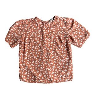 Abercrombie & Fitch Orange Floral Blouse Size XXS